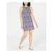 MICHAEL KORS Womens Navy Zippered Printed Sleeveless Zip Neck Mini Pencil Cocktail Dress Size XS