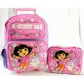 Dora The Explorer Large Rolling Backpack (16") and Lunch Bag Set - A Great Day To Explore!