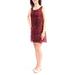 KENSIE Womens Red Printed Sleeveless Jewel Neck Above The Knee Fit + Flare Dress Size M