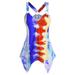 Sexy Dance Women Plus Size Summer Tank Top Boho Tie Dye Tunic Top Vest Oversized Sleeveless Tee Shirts Blouse V Neck Beach Pullover