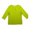 Pacific Alliance USA, Inc. Jones New York Womens Size Small 3/4 Sleeve One-Button Henley, Limetree