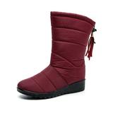 Avamo Womens Waterproof Snow Boots Ladies Fur Lined Winter Warm Flat Shoes