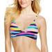 bar iii $44 new 4198 multi striped side cutout bikini separate swim top m