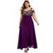 Coerni Women Plus Size Cold Shoulder Floral Lace Maxi Party Evening Camis Long Dress