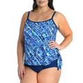 Maxine of Hollywood Womens Plus Size Sticks & Stones Faux Tankini One-Piece Style-MW1PN12 Swimsuit