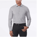 Calvin Klein Men's Dress Shirt Slim Fit 4-Way Stretch In Eclipse Gray/Coral Check, 16-16.5 32/33