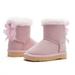 Weestep Girls Toddler Little Kid Warm Fur Winter Ankle Flat Snow Boot(11 Little Kid, Bow Pink)