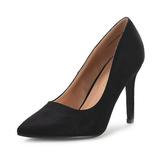 Dream Pairs Women Fashion Pumps Shoes Pointed Toe High Heel Shoes Wedding Party Shoes for Lady Christian-New Black/Nubuck Size 9.5