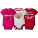 NFL San Francisco 49ers Baby Girls Short Sleeve Bodysuit Set, 3-Pack