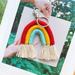 Wisremt Nordic Kids Room Rainbow Hanging Decoration Macrame Rainbow Keychains Child Room Decoration Boho Cotton Rope Wallet Decoration