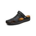 Avamo Mens Beach Sandals Leather Shoes Casual Summer Clogs Shoes Fashion Men Slippers