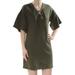 SANCTUARY Womens Green Lace Neck Short Sleeve V Neck Mini Shift Dress Size XS