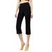 Sexy Dance Women Black Yoga Capri Pants Athletic Active High Waist Pants Casual Comfort Soft Stretchy Trousers