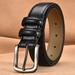 Costyle Genuine Leather Belts for Men with Alloy Buckle - Mens Belt For Casual & Dress, Black