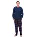 #followme Mens PJ Set - Fleece Pajama Bottom w/ Thermal Top (Navy, XX-Large)