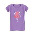 Tstars Girls 6th Birthday Gift Flamingo Shirt Birthday Gift for 6 Year Old Birthday Gift for Girls Birthday Gift for Six Year Old Birthday Party B Day Girls Fitted Kids T Shirt