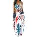 Eyicmarn Women V-Neck Maxi Dress Sleeveless Halter One-Piece Spaghetti Strap Plus Size Gradient Sundress