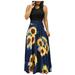ã€–Follureã€—Women Summer Sleeveless Floral Print Sundress Casual Swing Dress Maxi Dress