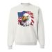 Freedom Eagle American USA Flag Mens Americana / American Pride Crewneck Graphic Sweatshirt, White, 3XL