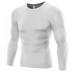 Mens Compression Under Base Layer Top Long Sleeve Tights Sports Running T-shirts White XL