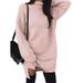 Women Long Sleeve Cowl Neck Casual Loose Oversized Knit Pullover Sweater Dress