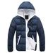 Men's Winter Plus Size Hooded Puffer Coat Warm Lightweight Parka Long Sleeve Outdoor Travel Snowboarding Jackets with Zipper Pockets