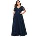 Ever-Pretty Womens Short Sleeves Evening Dinner Dresses for Women 79622 Navy Blue US10