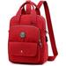 Women Backpacks, Women Backpack Nylon Shoulder Bag Crossbody Handbag Waterproof Shoulder Bag Casual School Backpacks Multifunctional Travel Bag with USB Interface (Red)