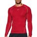 Under Armour Men's HeatGear Armour Long Sleeve Shirt, Red/Steel, 4XL