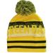 Green Bay Pixelated Adult Size Winter Knit Pom Beanie Hat (Gold/Dark Green)