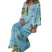 Women's Plus Size Boho Long Sleeves V Neck Loose Maxi Dress