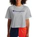 Champion Womens Cropped Tee, S, Oxford Grey
