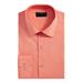ALFANI Mens Coral Pinstripe Collared Classic Fit Dress Shirt S 14/14.5- 32/33