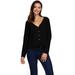 Women Solid Blouse V-Neck Long Sleeve Button Casual Plus Size Long Basic Tops Cardigan