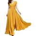 Avamo Long Dress for Women Sexy V Neck Big Swing Pleated Gown Party Wedding Cocktail Evening Long Maxi Dresses