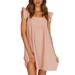 Colisha Women Summer Ruffle Sleeve Short Dress Boho Mini Dress Cotton Linen Tunic Dress Ladies Beach Holiday Sundress