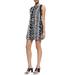 Proenza Schouler Womens Sleeveless Woodblock Crepe Flare Dress 6 Black/White