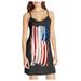 Bescita Plus Size Women Casual Summer Dress Slim A-Line V-Neck Independence Day Printing Sleeveless Sling Skirt Dress