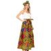 Sakkas Asma Convertible Traditional Wax Print Adjustable Strap Maxi Skirt Dress - 52-Multi - One Size