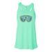 Women's Skiing Tank Top, Ski Goggles, Racerback, Soft Bella Canvas, Snow Skiing Shirt, Gift For Her, Skiing Apparel, Snow Goggles, Girls Ski, Mint , SMALL