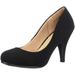 DREAM PAIRS Women's Low Heel Pump Shoes Toe Formal Elegant Slip On Pump Shoes ARPEL BLACK/NUBUCK Size 5.5