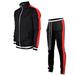 Puloru Men Training Lace-up Size Pocket Trousers, Sports Bike Zipper Coat Suit