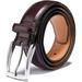 Men's Genuine Leather Dress Belt with Classic Fashion Design for Work Business and Casual (esWine, 32)