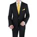 LN LUCIANO NATAZZI Italian Men's Suit 180'S Wool Cashmere Ticket Pocket Jacket Black