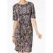 Connected Apparel NEW Beige Women 4P Petite Snakeskin Sheath Print Dress