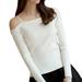 2020 Off Shoulder Sexy Women Long-sleeve Knitted Sweater Elegant Skinny Slim Sweater Women Spring Pullovers