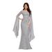 Ever-Pretty Women's Lace Mermaid Long Chiffon Sleeve Square Neck Prom Dresses 00476 Gray US6