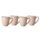 Denby - Elements Shell Peach Coffee Mug Set of 4 - 330ml Stoneware Ceramic Tea Mug Set For Home & Office - Dishwasher Safe, Microwave Safe - Peach, White - Chip Resistant