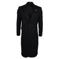 TruClothing.com Mens Full Lenth Overcoat Mac Jacket Wool Feel Charcoal Black 1920s Blinders - Black 4XL