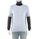 Burberry Ladies Sky Blue Colour Block Silk Cashmere Roll-neck Sweater